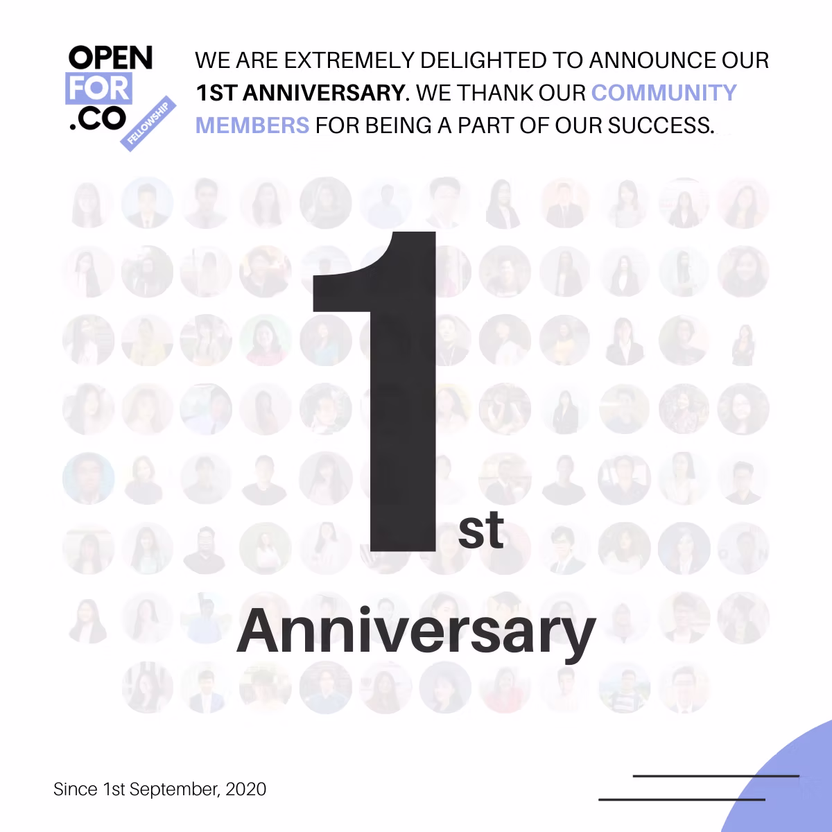 Celebrating One year Anniversary of Openfor.co/fellowship